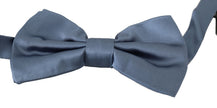 Dolce & Gabbana Blau 100% Seide Verstellbare Hals Papillon Fliege