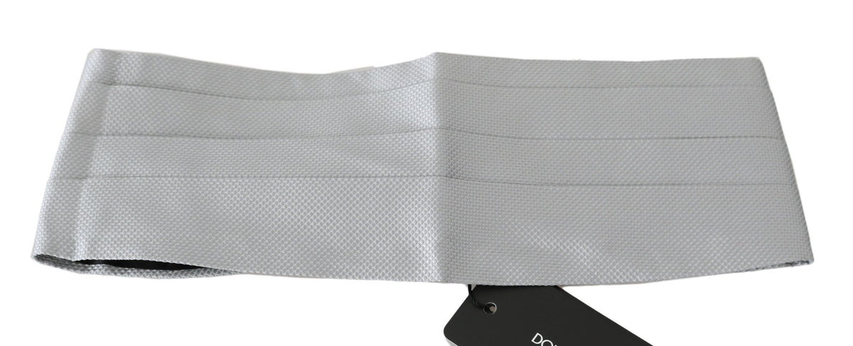 Dolce & Gabbana Men's Grey Waist Belt 100% Silk Cummerbund