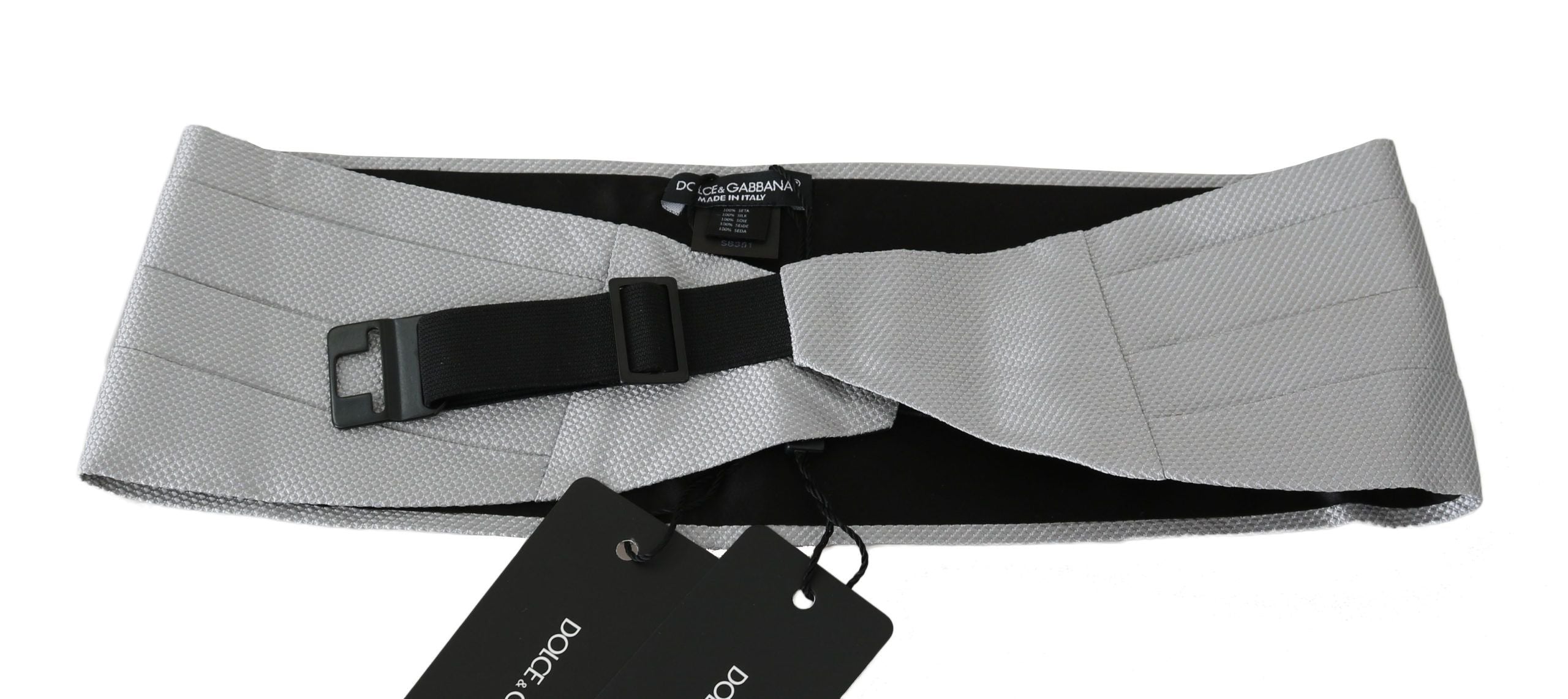 Dolce & Gabbana Grauer Herren Taillengürtel 100% Seide Kummerbund