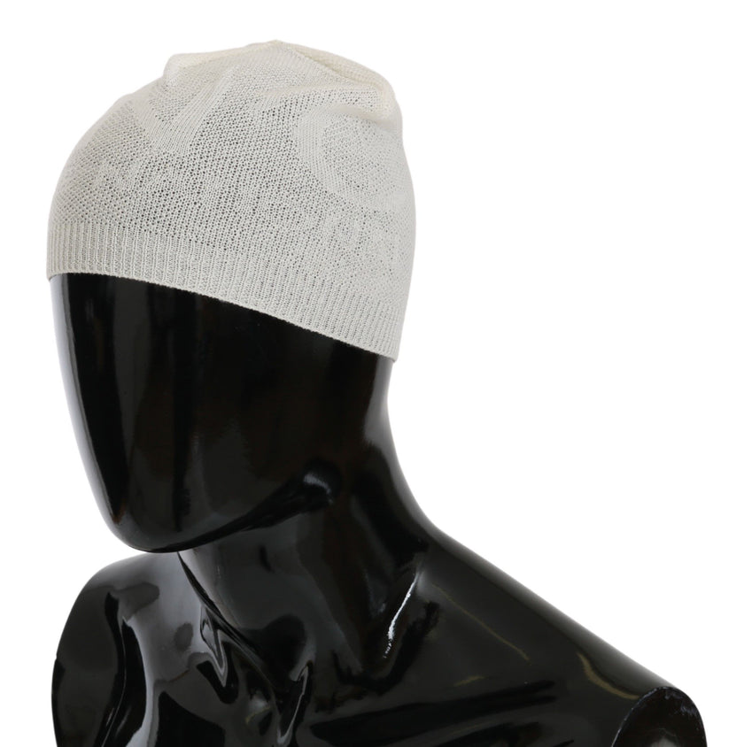Costume National Beanie Weiß Wollmischung Markenmütze