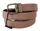 Dolce & Gabbana Beige Exotische Haut Goldschnalle Ledergürtel