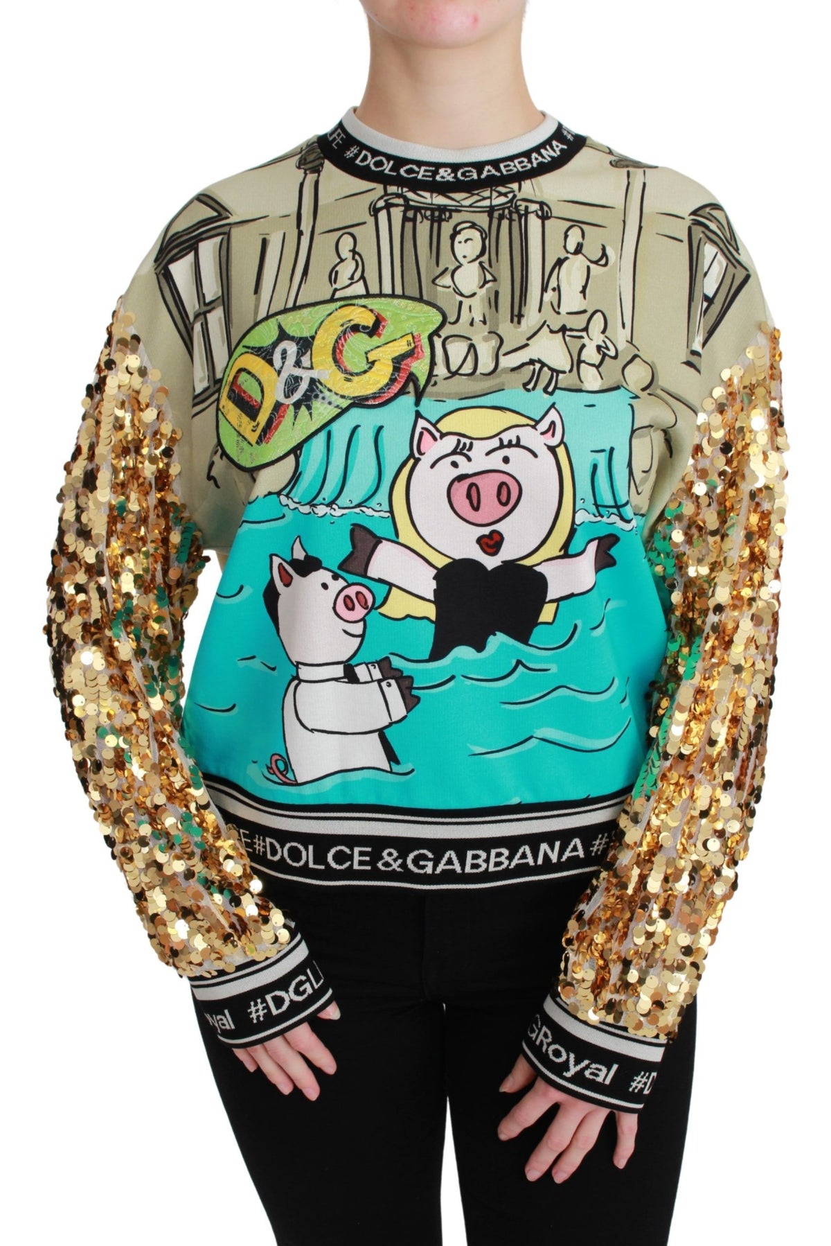 Dolce & Gabbana Year of the Pig Sequin Top Pullover