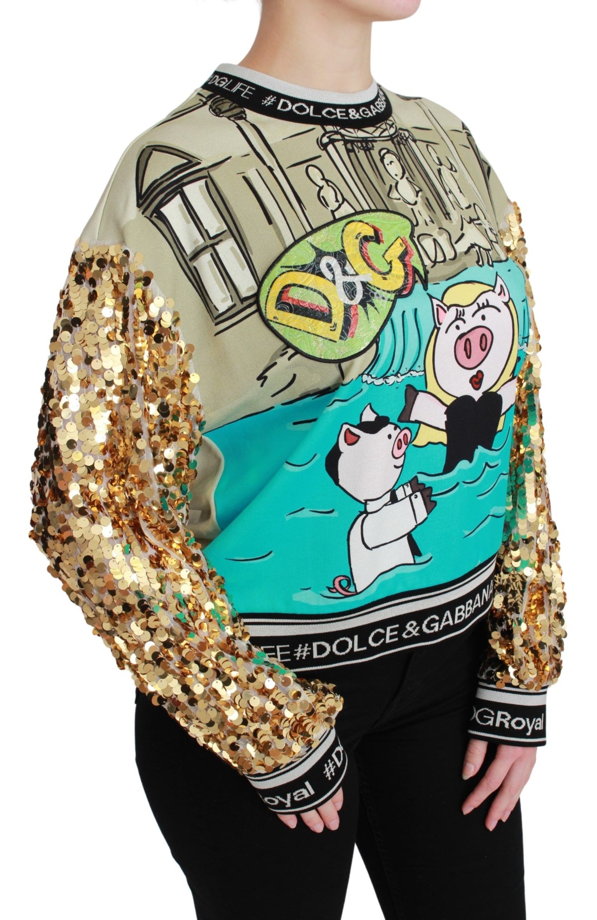 Dolce & Gabbana Year of the Pig Sequin Top Pullover