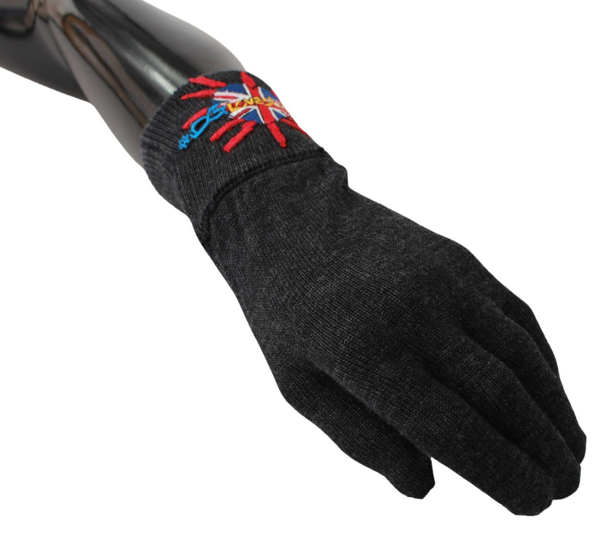 Dolce & Gabbana Grey Embroidered Wool Gloves #DGLovesLondon