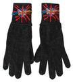 Dolce & Gabbana Graue bestickte Wollhandschuhe #DGLovesLondon