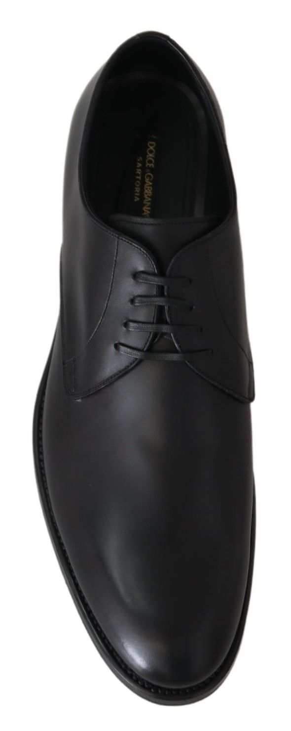 Dolce & Gabbana Schwarzes Leder SARTORIA Handgefertigte Schuhe