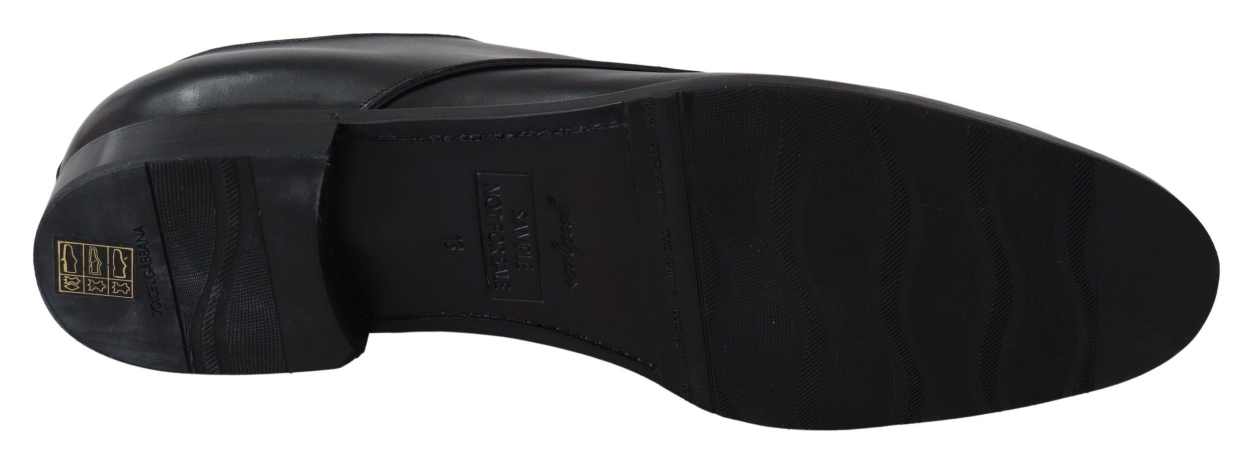 Dolce & Gabbana Schwarzes Leder SARTORIA Handgefertigte Schuhe