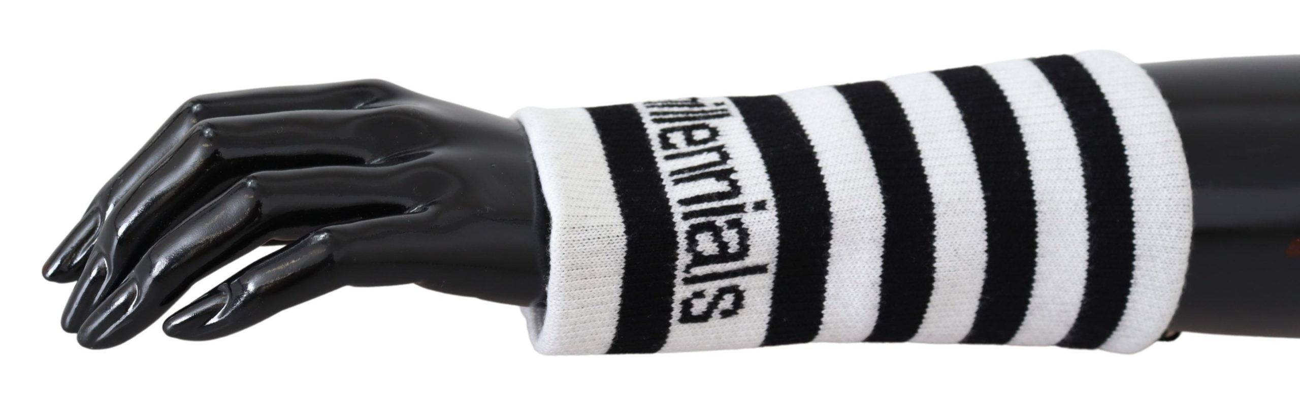 Dolce & Gabbana Schwarz Weiß Wolle DGMillennials Wristband Wrap