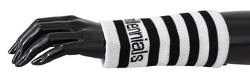 Dolce & Gabbana Schwarz Weiß Wolle DGMillennials Wristband Wrap