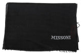 Missoni Schwarzer Unisex-Halstuchschal aus 100% Wolle