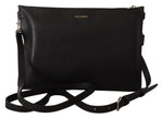 Dolce & Gabbana Schwarzes Exotenleder Schulterriemen Alta Sartoria Tasche