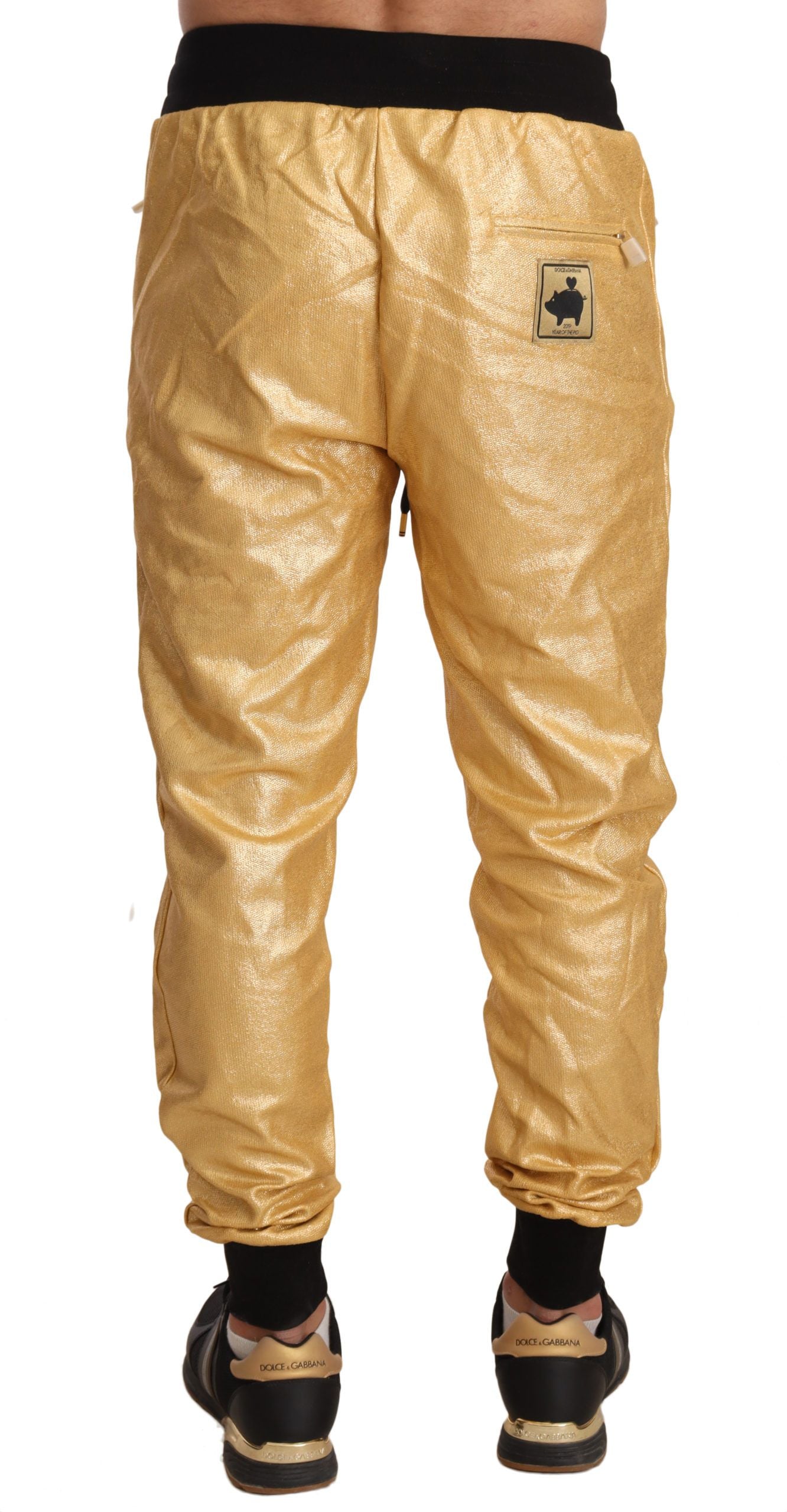 Dolce & Gabbana Goldschwein des Jahres Baumwollhosen Hose