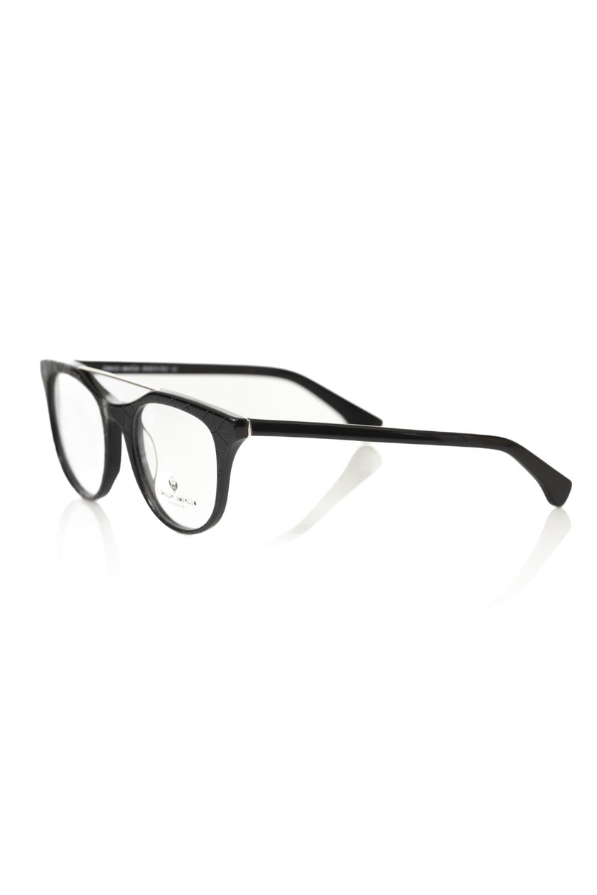 Frankie Morello schwarze Herrenbrille aus Acetat mit geometrischem Muster und Wayfarer-Design