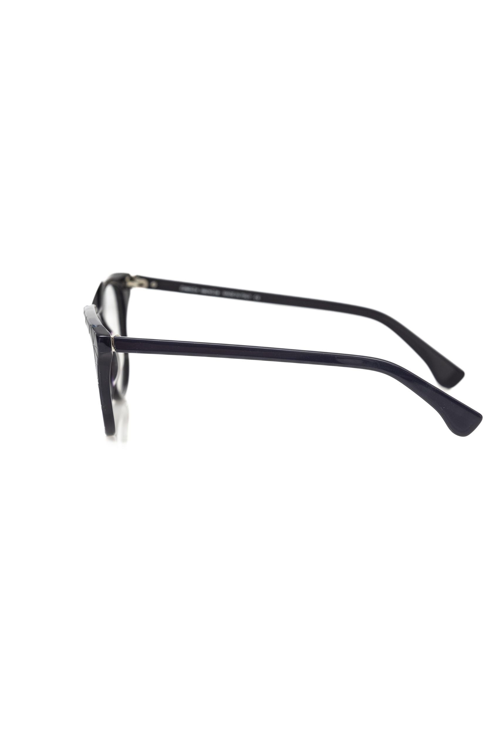 Frankie Morello blaue Herren-Acetatbrille mit geometrischem Muster und verspielten Bügeln aus Italien