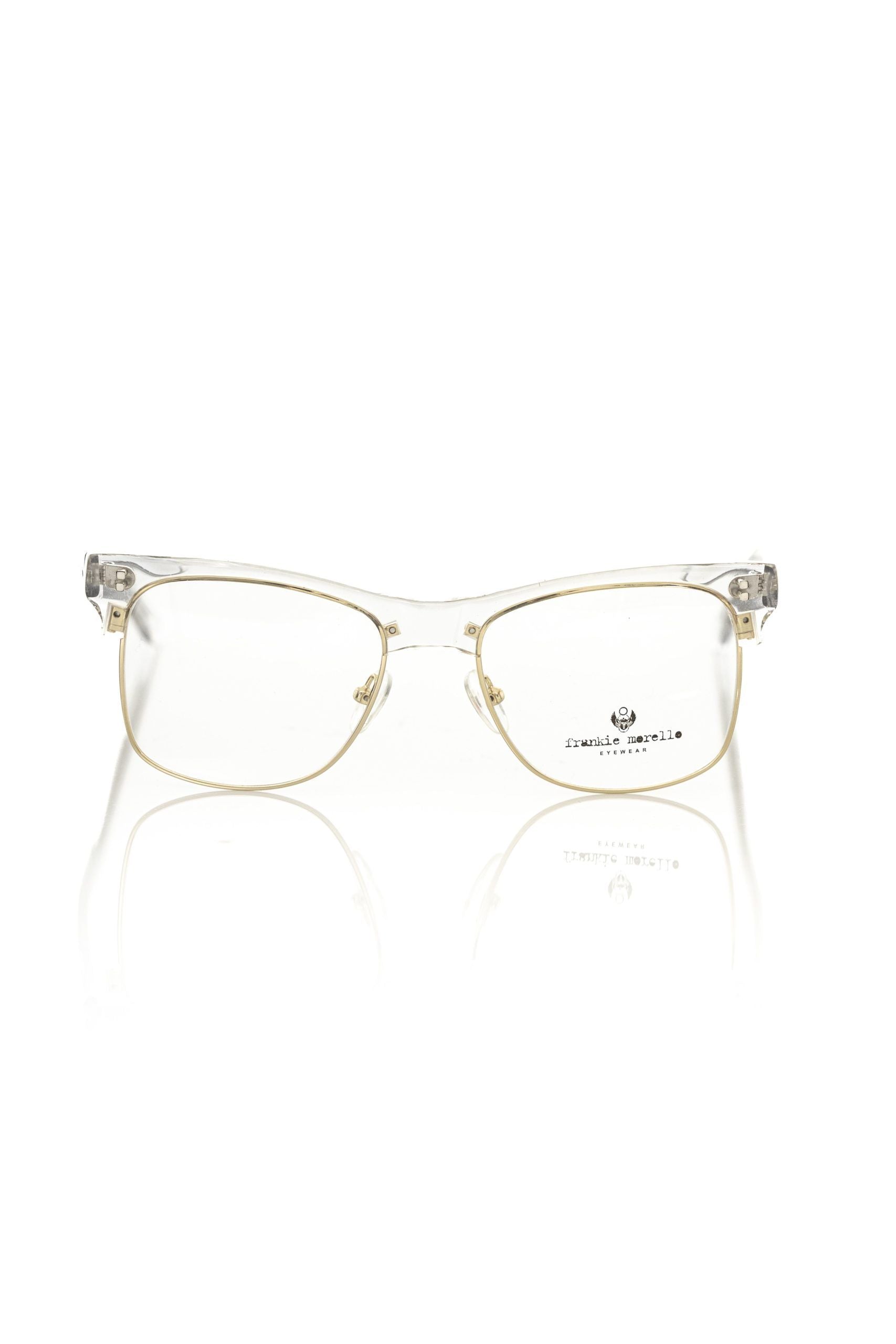Frankie Morello Goldene Metallfaser-Brille für Herren