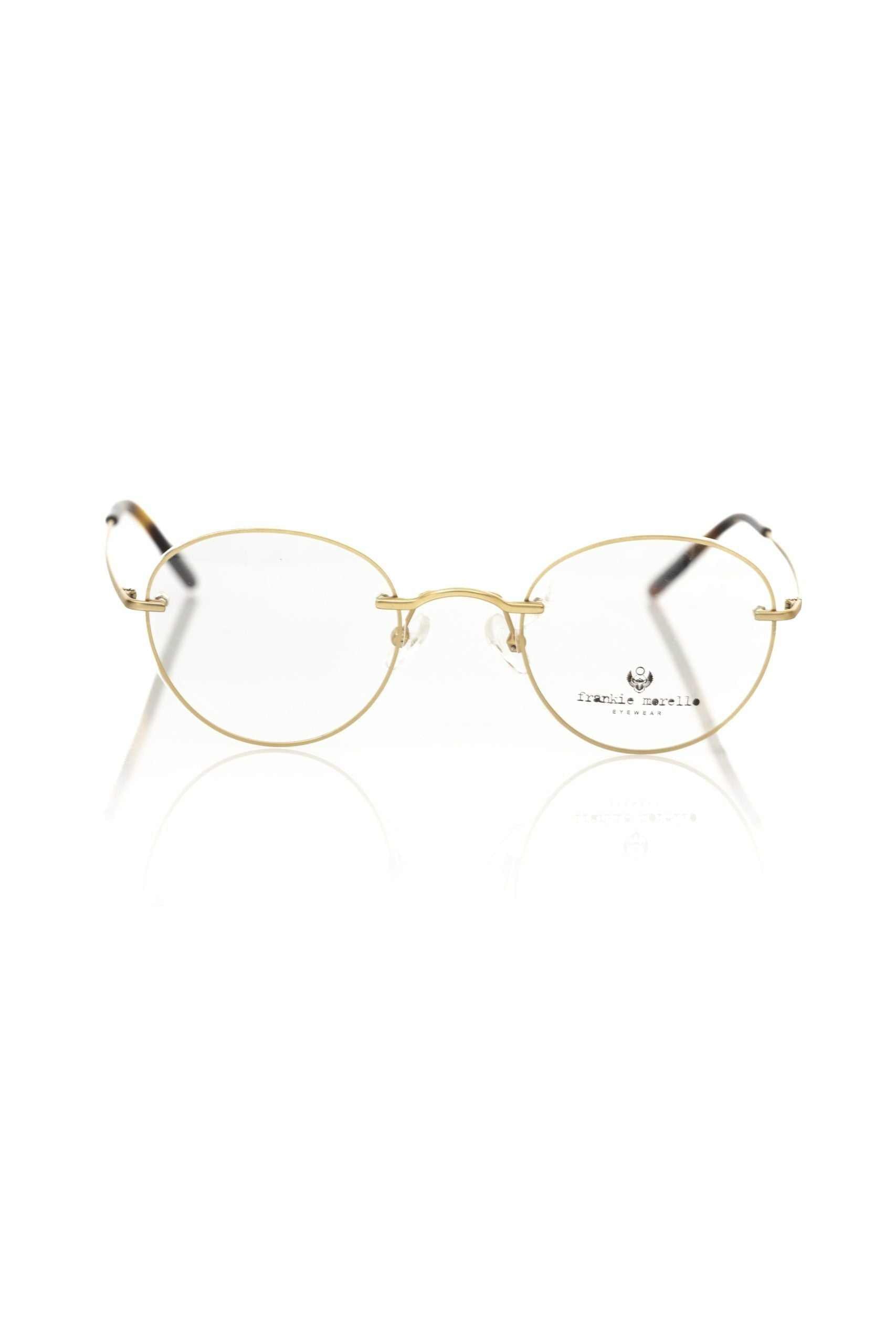 Frankie Morello Goldene Metallbrille für Herren