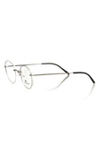 Frankie Morello Silberne Herrenbrille im Metallic-Look
