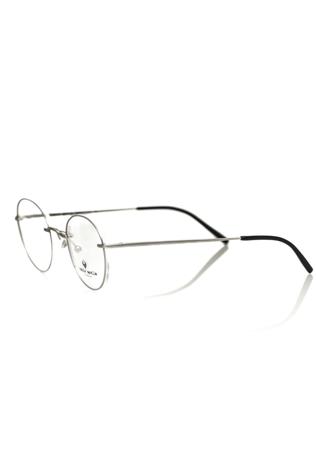 Frankie Morello silberne Herrenbrille mit schlankem Metallrahmen im modernen Metallic-Look