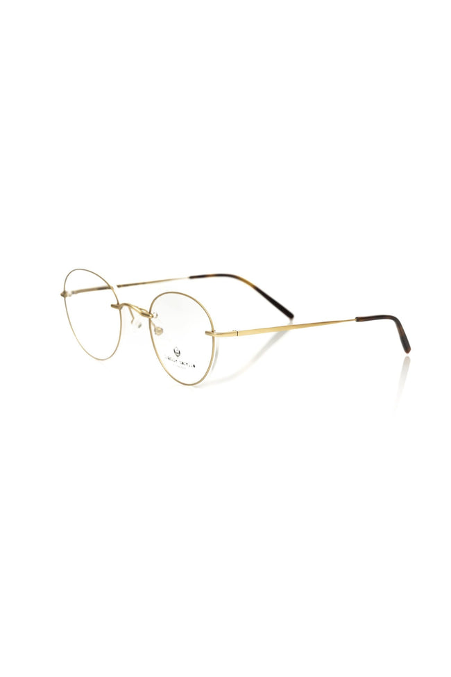 Frankie Morello goldene Metallbrille für Herren mit mattgoldenem Rundgestell aus Italien