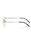 Frankie Morello Silberne Herrenbrille im Metallic-Look