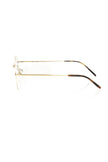 Frankie Morello Goldene Metallbrille für Herren