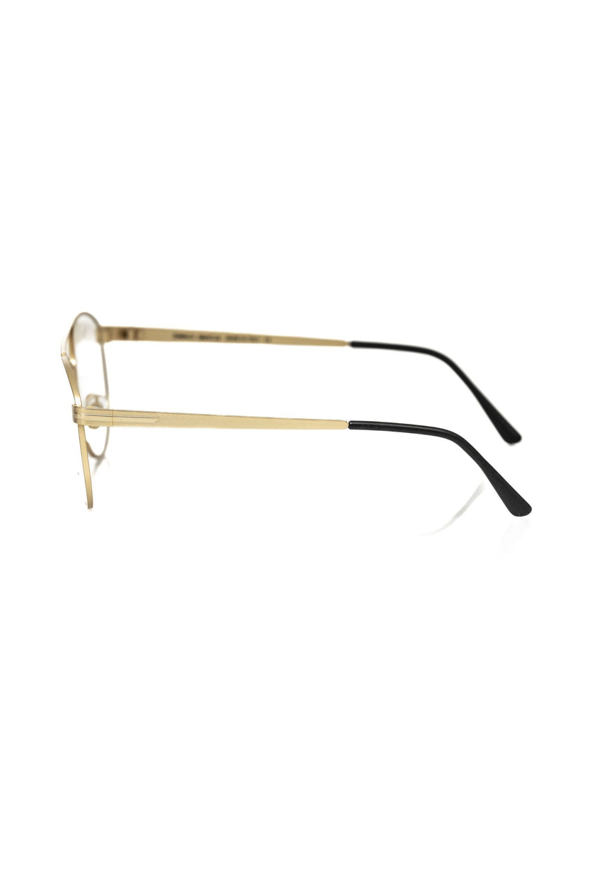 Frankie Morello Goldene Herren-Pilotenbrille mit Metallrahmen