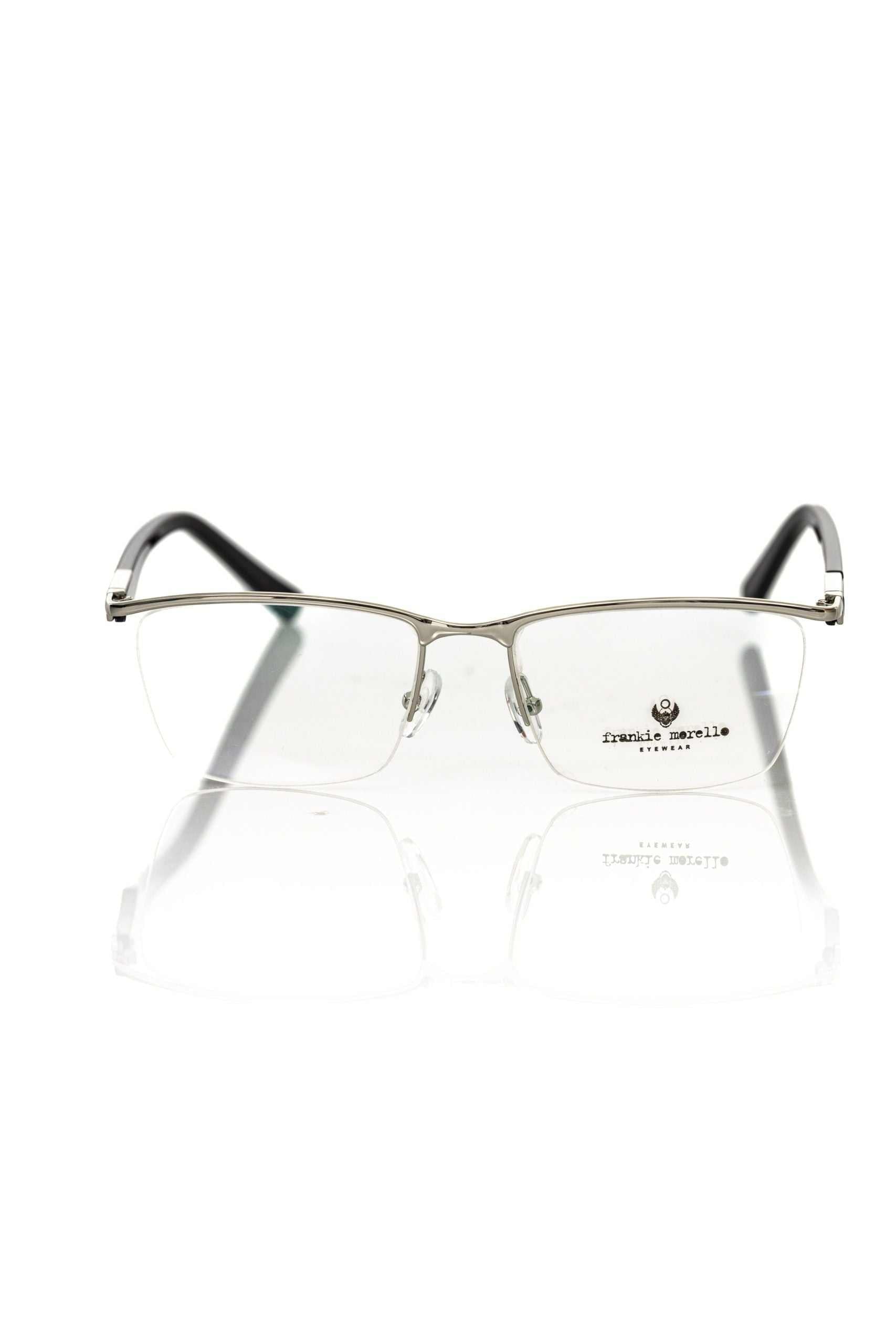 Frankie Morello Schwarze Metallbrille für Herren