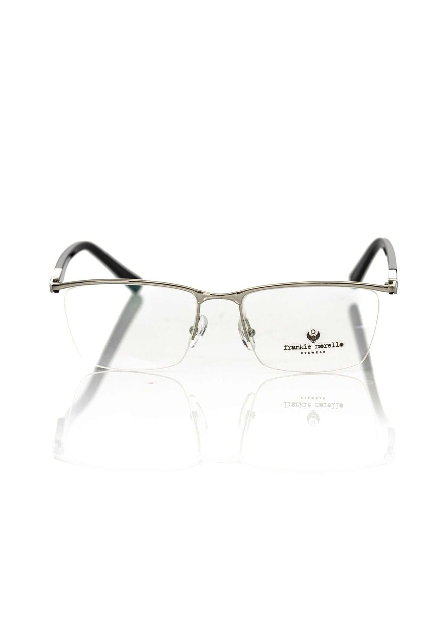 Frankie Morello Schwarze Metallbrille für Herren