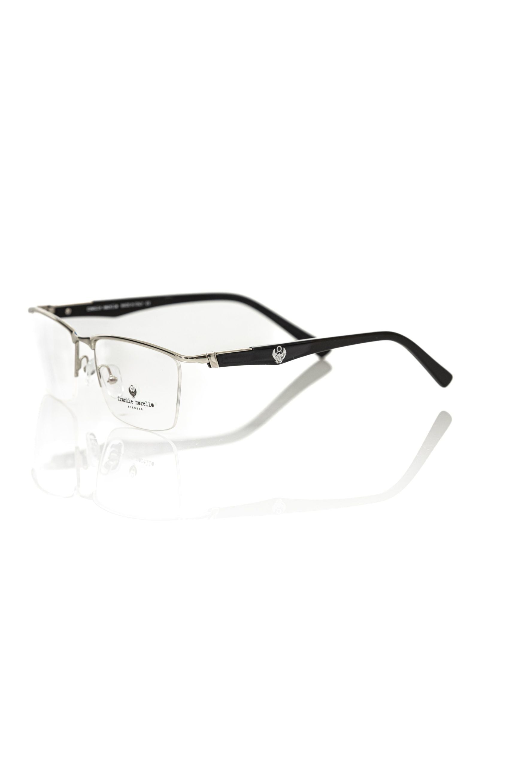 Frankie Morello Schwarze Metallbrille für Herren