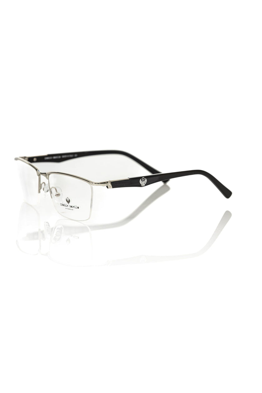 Frankie Morello Schwarze Metallbrille für Herren
