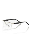 Frankie Morello Schwarze Metallbrille für Herren