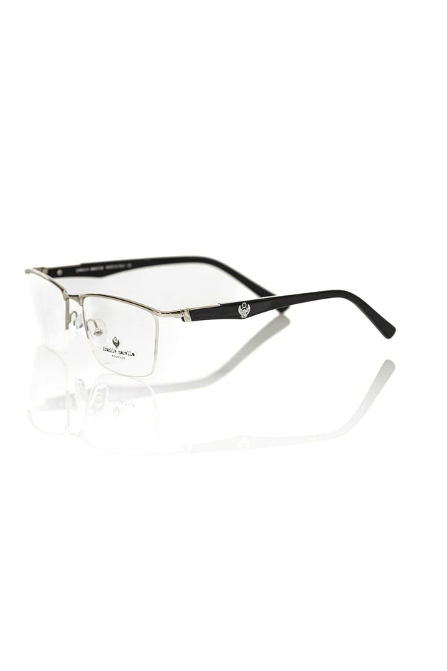 Schwarze Frankie Morello Metallbrille für Herren im Clubmaster-Stil