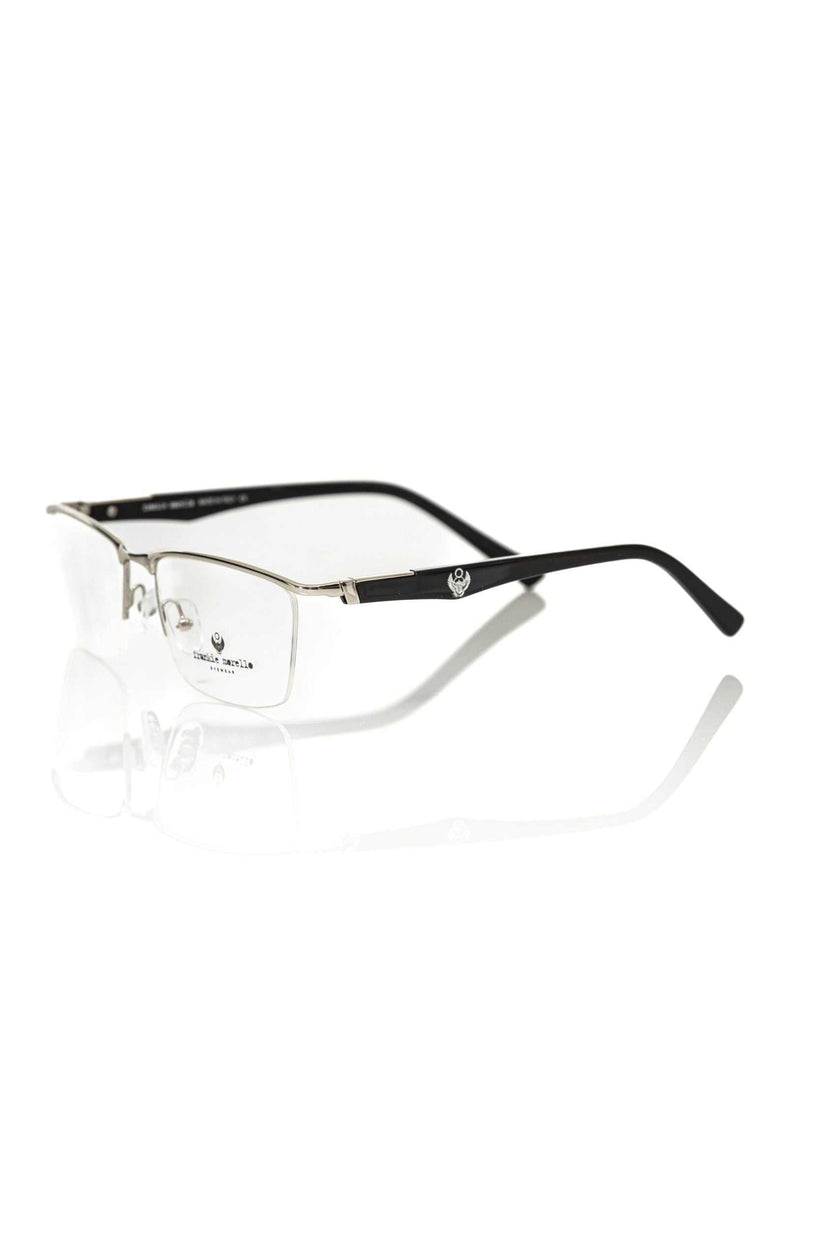 Frankie Morello Schwarze Metallbrille für Herren