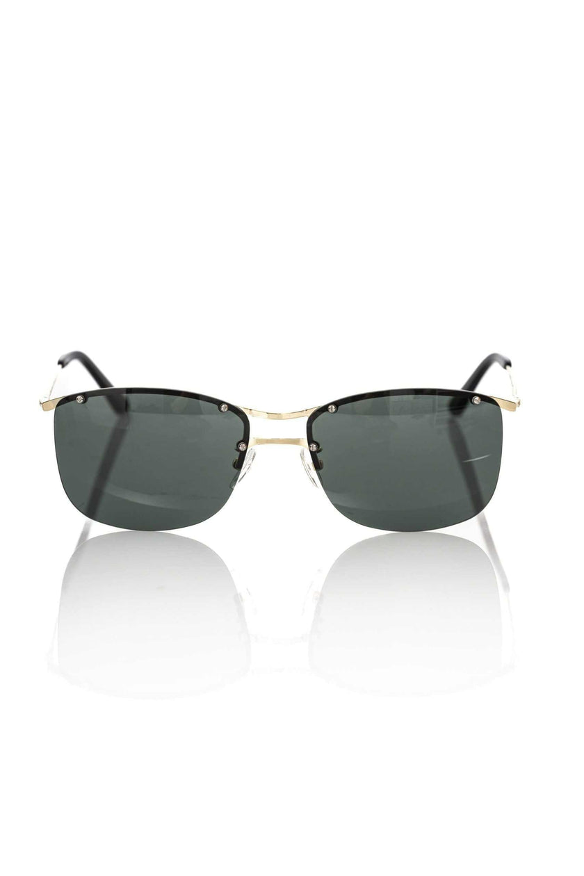 Frankie Morello Sonnenbrille für Herren aus schwarzer Metallic-Faser