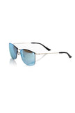 Frankie Morello Herren-Sonnenbrille mit silbernem Metallic-Gestell