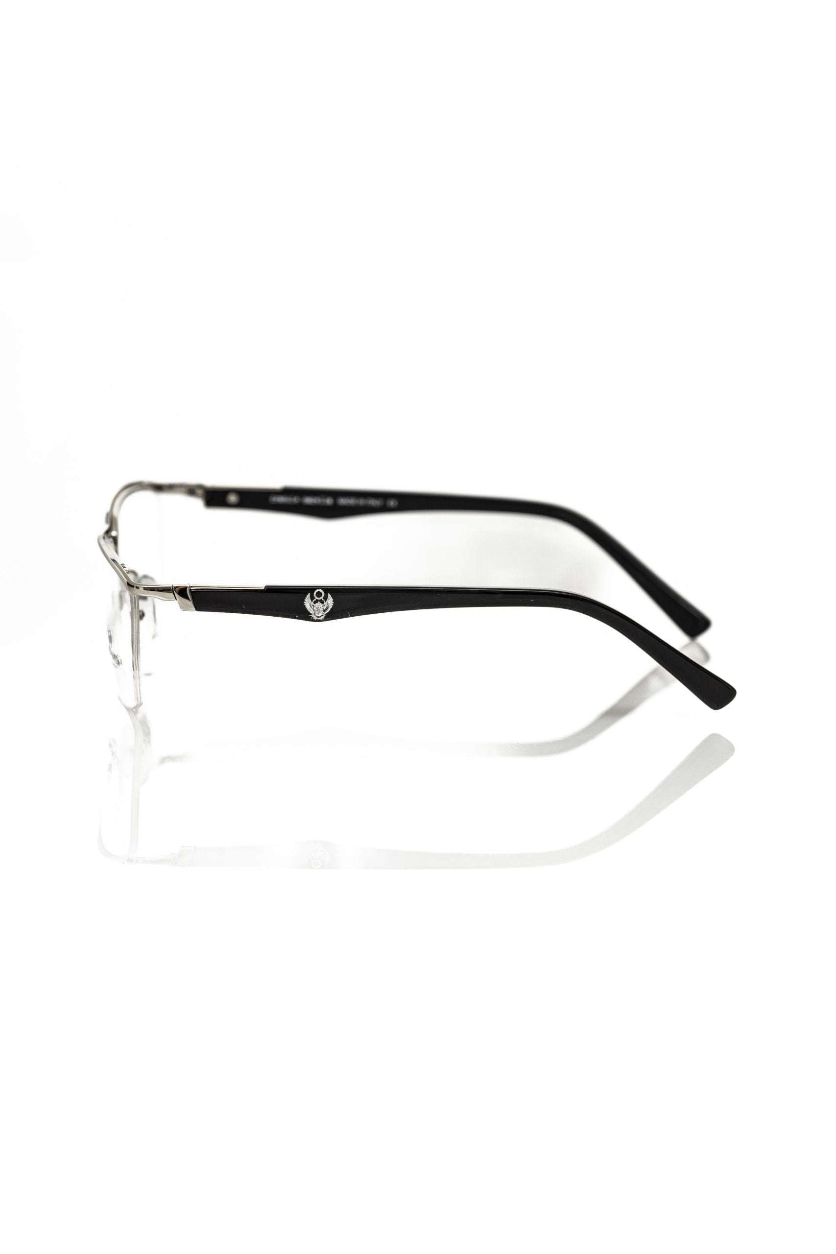 Frankie Morello Schwarze Metallbrille für Herren