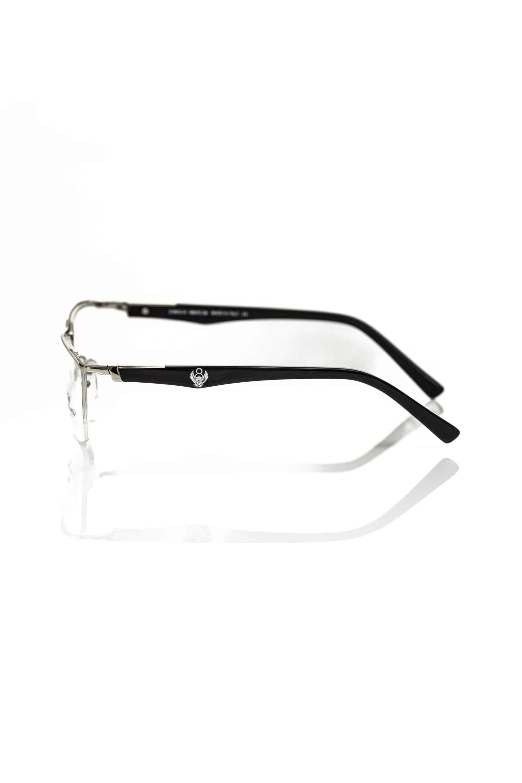 Frankie Morello Schwarze Metallbrille für Herren