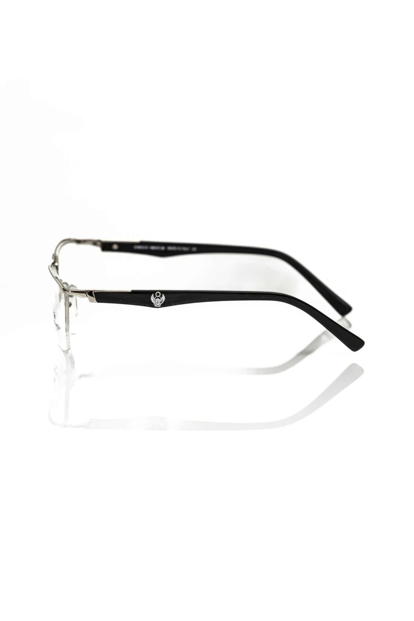 Frankie Morello Schwarze Metallbrille für Herren