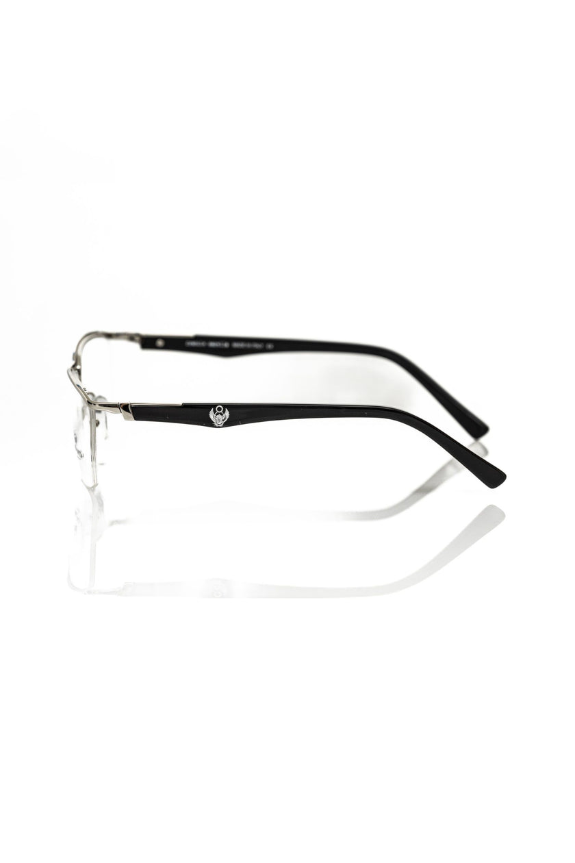Frankie Morello Schwarze Metallbrille für Herren