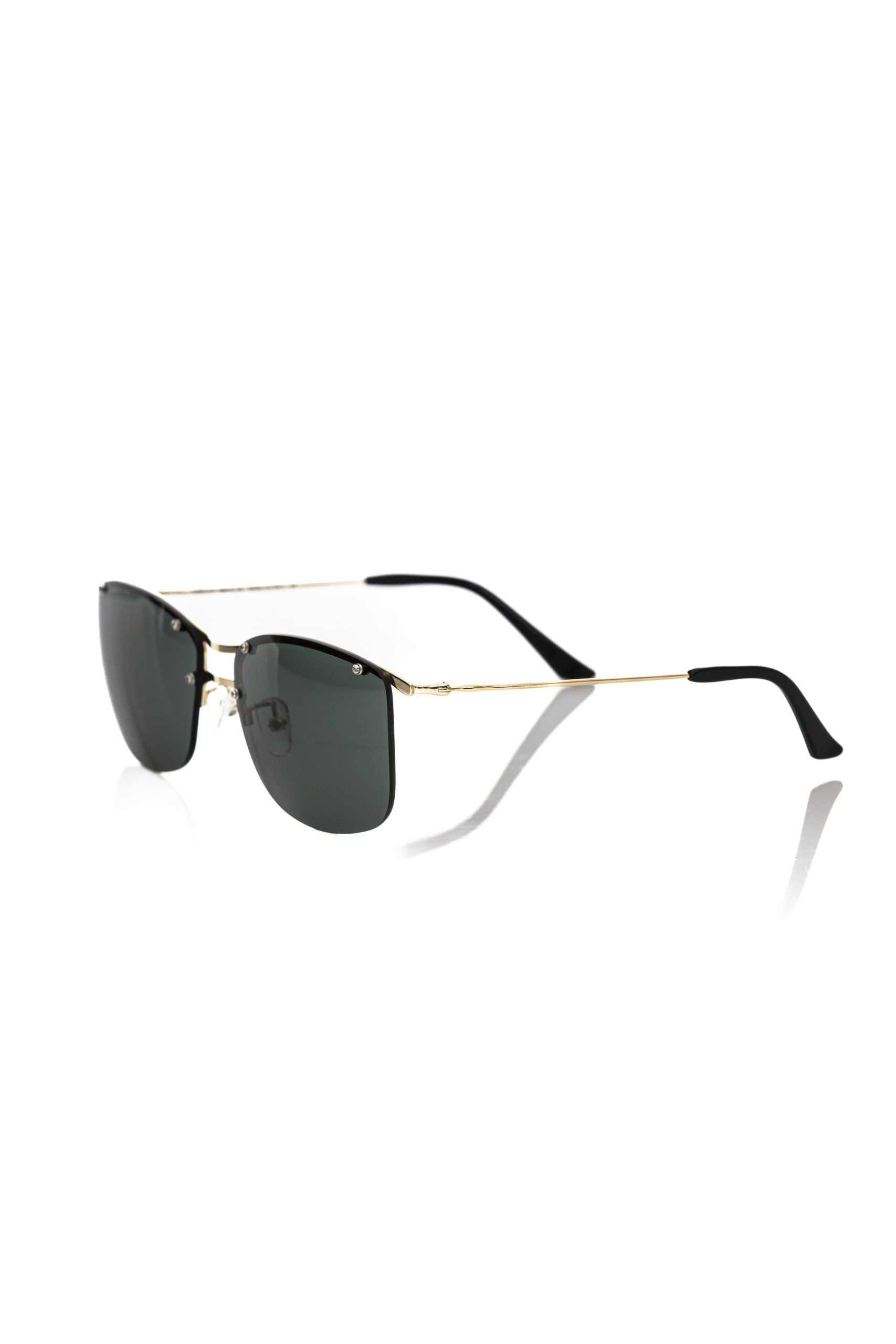 Frankie Morello Sonnenbrille für Herren aus schwarzer Metallic-Faser