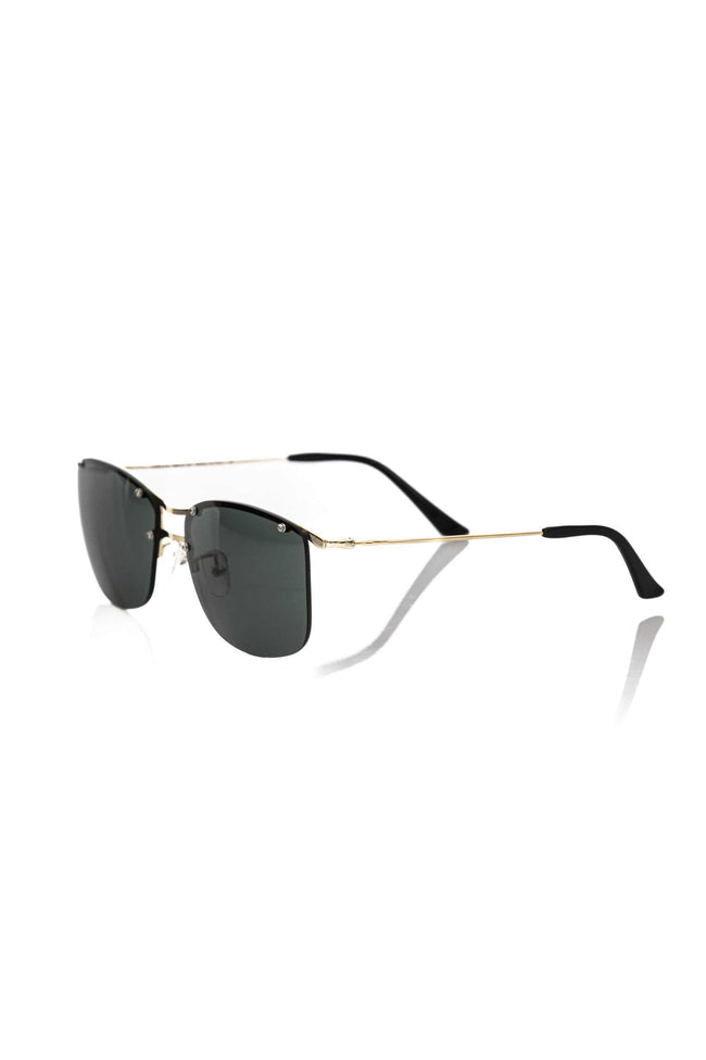 Frankie Morello Sonnenbrille Herren schwarzer Metallrahmen elegante Clubmaster-Optik