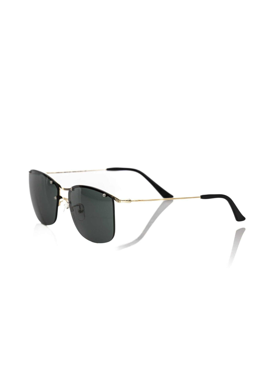 Frankie Morello Sonnenbrille für Herren aus schwarzer Metallic-Faser