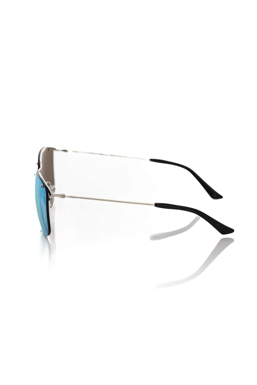 Frankie Morello Herren-Sonnenbrille mit silbernem Metallic-Gestell