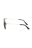 Frankie Morello Sonnenbrille für Herren aus schwarzer Metallic-Faser
