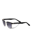 Frankie Morello Sonnenbrille für Herren aus schwarzer Metallic-Faser