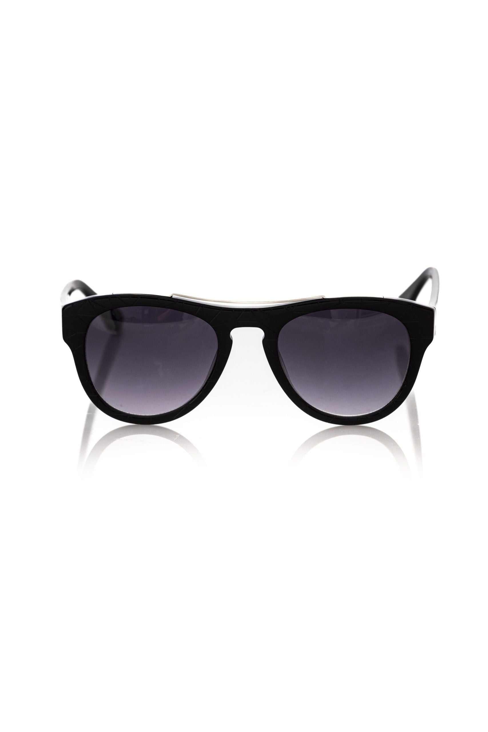 Frankie Morello schwarze Herren-Sonnenbrille aus Acetat mit geometrischem Design und UV-Schutz