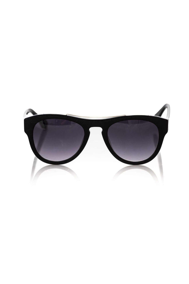 Frankie Morello schwarze Herren-Sonnenbrille aus Acetat mit geometrischem Design und UV-Schutz