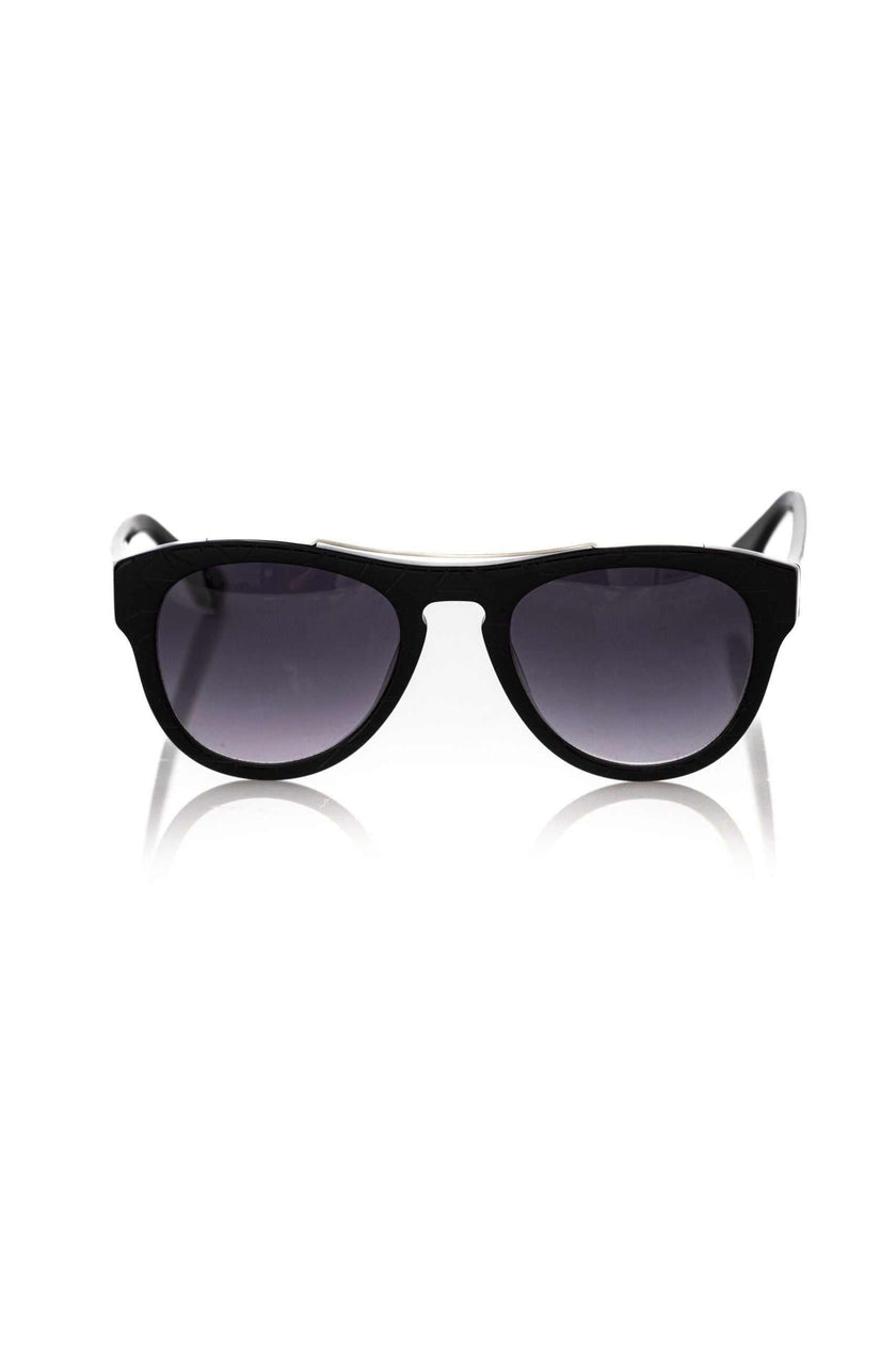 Frankie Morello schwarze Herren-Sonnenbrille aus Acetat mit geometrischem Design und UV-Schutz