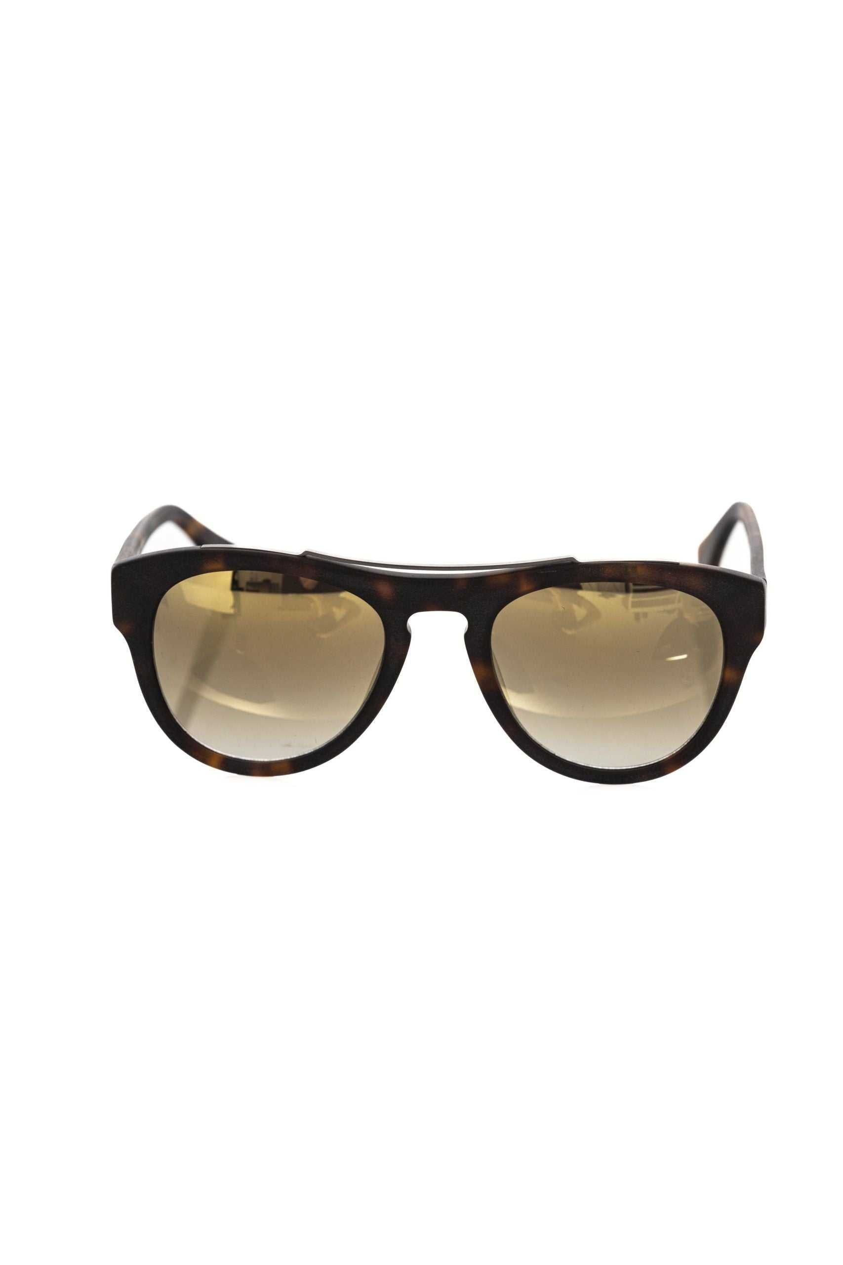 Frankie Morello Herren-Sonnenbrille aus braunem Acetat mit Havanna-Rahmen und UV-Schutz