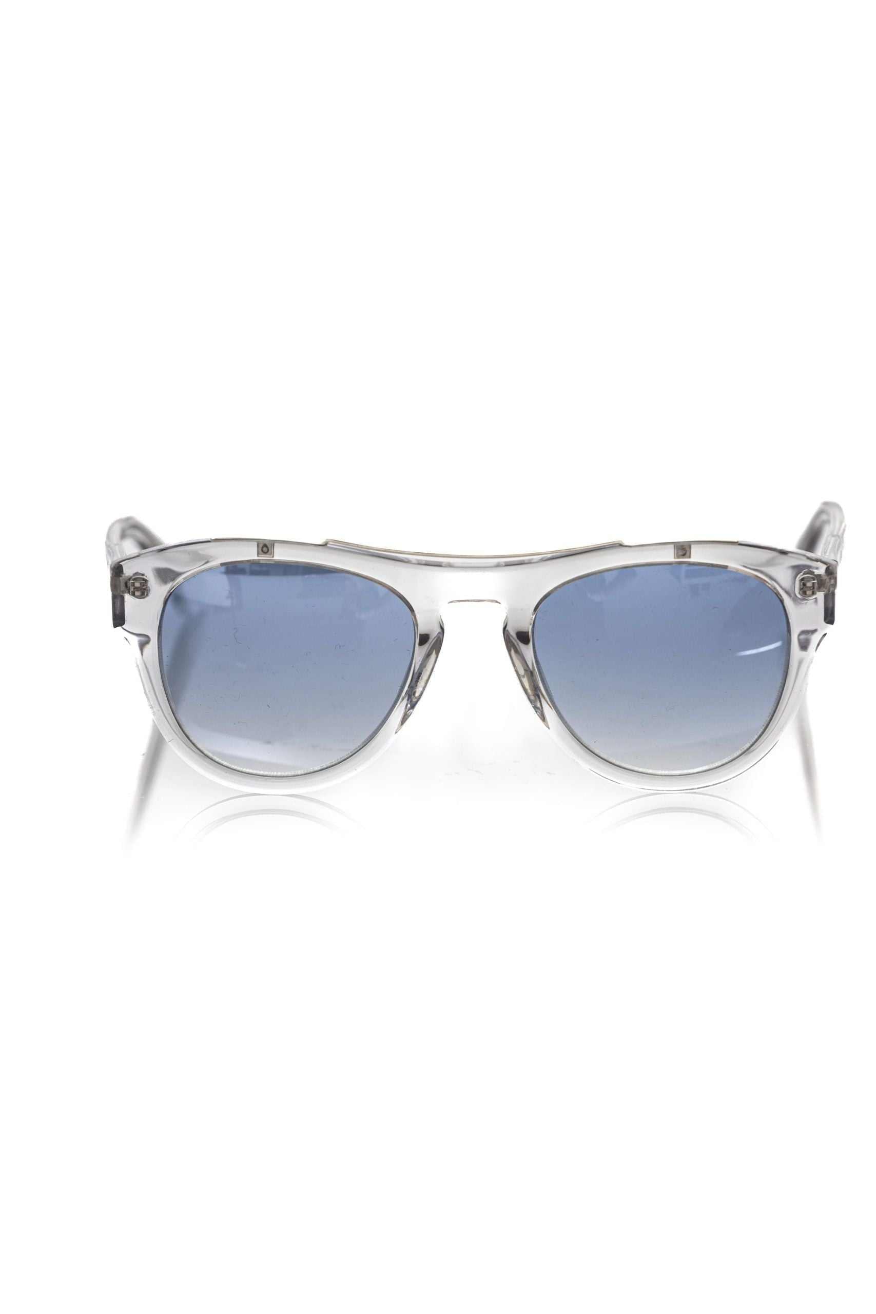 Frankie Morello weiße Herren-Sonnenbrille aus Acetat im klassischen Wayfarer-Design mit UV400-Schutz